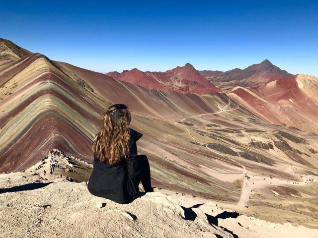 • Rainbow Mountain • Peru • 
Another hike to one of the most stunning views I’ve ever seen. We reached 5,200 meters, just 100 meters off of Everest base camp. •
•
•
•
•
#rainbowmountain #Rainbowmountainview #rainbowmountains #mountains #mineralmountain #montanadesietecolores #montana #nature #vinicunca #cusco #andes #instatravel #hiking #walking #views #Peru #pmgy #pmgyperu #southamerica #travel #travelblog #travelling #southamerica